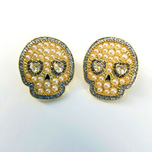 BaubleBar Halloween Skull Earrings New